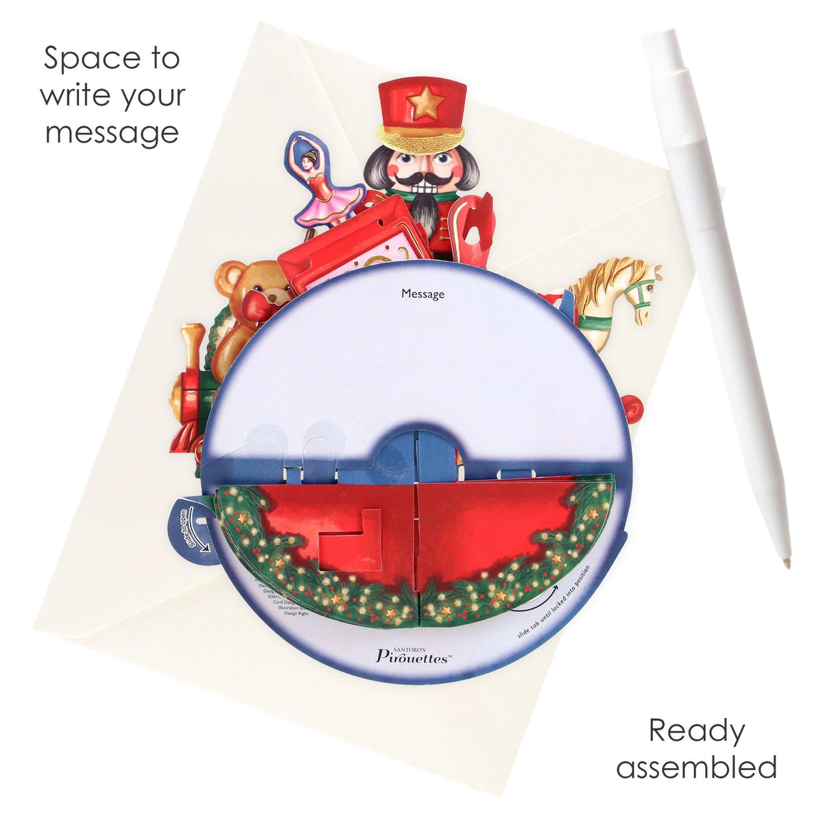 Santoro London 3D Pirouette Christmas Card - Christmas Toys