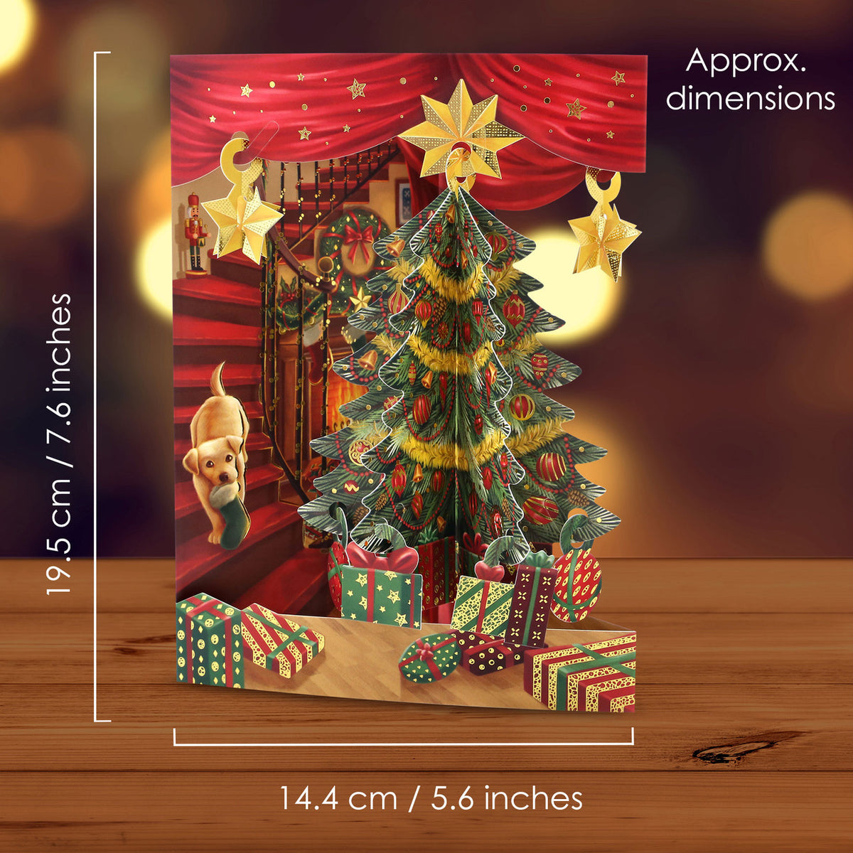 Santoro London 3D Pop-Up Swing Christmas Card - Christmas Tree