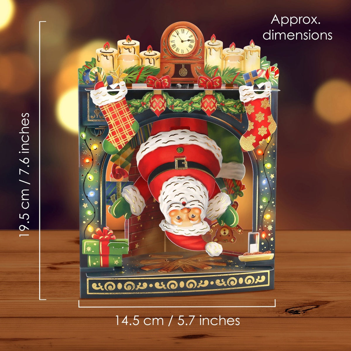 Santoro London - 3D Pop-up Swing Kerstkaart - Father Christmas