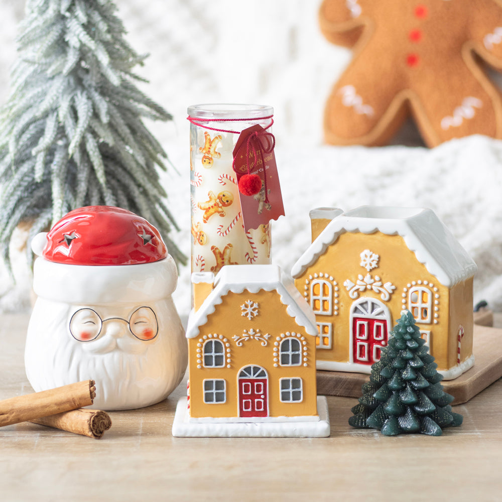 Viv! Christmas Kerst Geurbrander - Candy Cane Gingerbread Huis - Olie & Wax Melt Brander