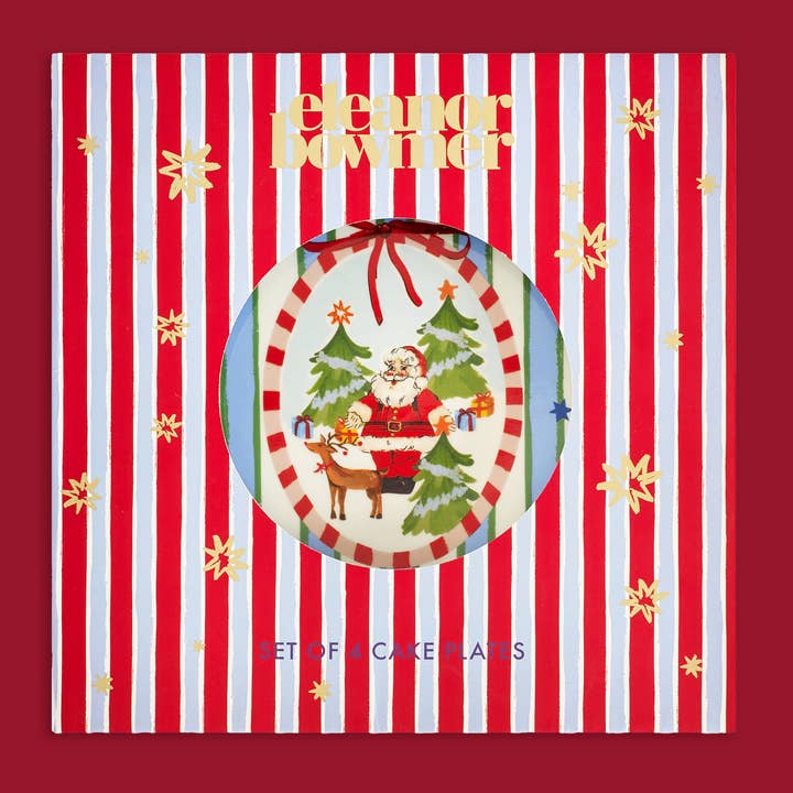 Eleanor Bowmer Kerstservies – Dear Santa gebaksbordjes – set van 4