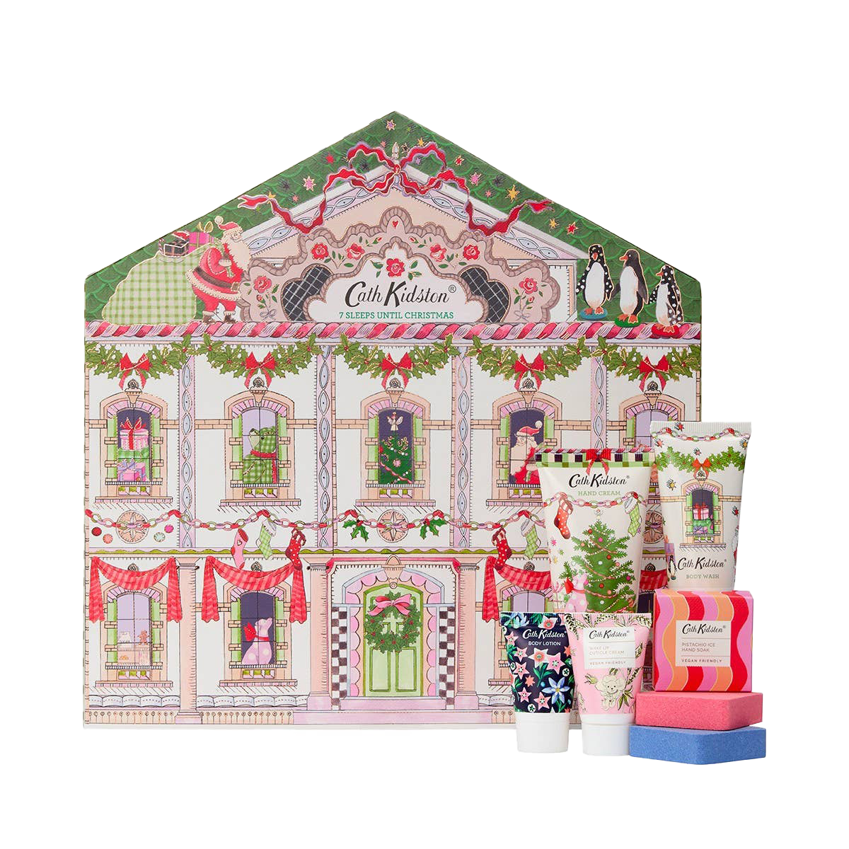Cath Kidston Kerst Cadeauset voor Haar - Poppenhuis Luxe Adventskalender 7 Dagen voor Kerst