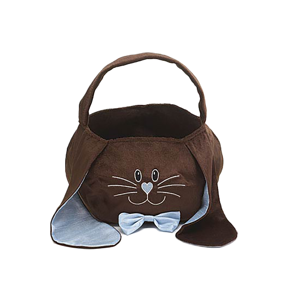 Viv! Christmas Easter Decorations - Boys Easter Basket for Eggs - Blue Brown - 19cm