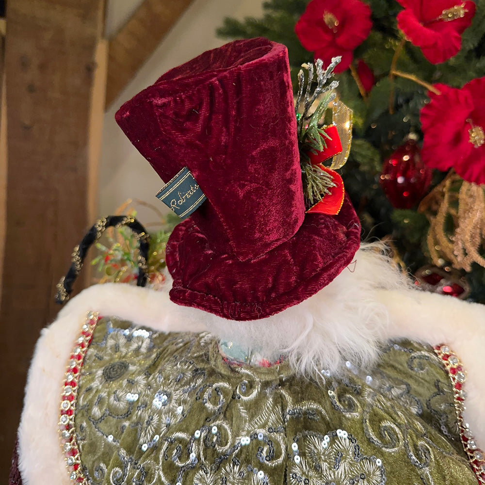 Mark Roberts Tabletop Figure - Santa Doll "Christmas in the City" - white red green - 68cm - Collector's Item