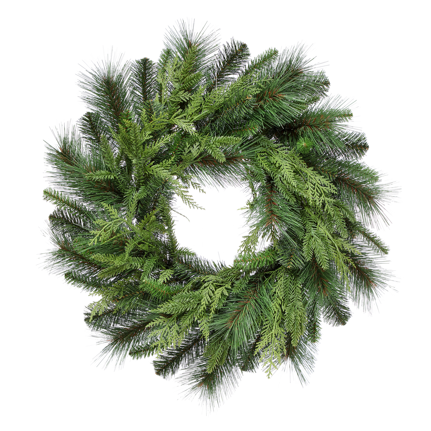 Viv! Christmas Artificial Christmas Wreath - Natural Touch Pine Branches - Green - Ø60cm