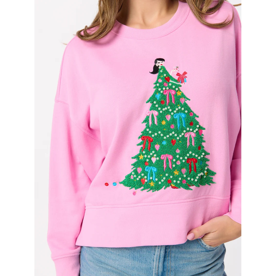 Shiraleah Weihnachtskleidung - Damen Relaxed Sweatshirt - Christmas Tree Lady