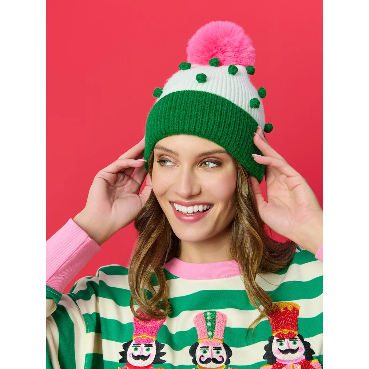 Shiraleah Dames Kerst Muts - Jolly Pom Pom Beanie