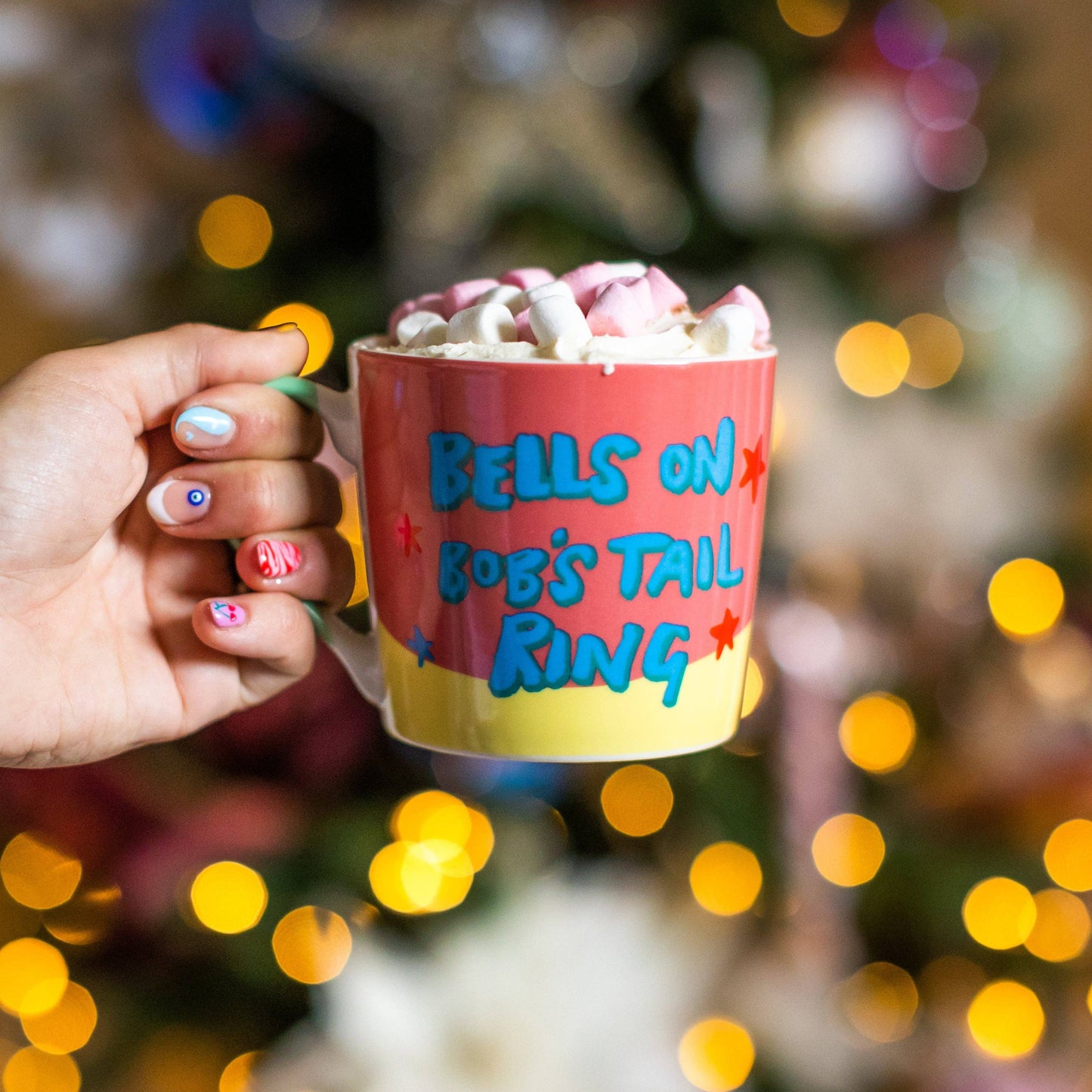 Eleanor Bowmer Christmas Mug -'Bells On Bob's Tail' Dachshund Mug