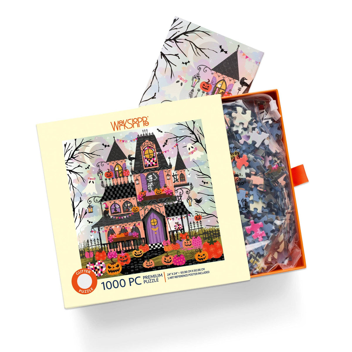 WerkShoppe Halloween Puzzle with Glitter - Boohemian Mansion - 1,000 Pieces