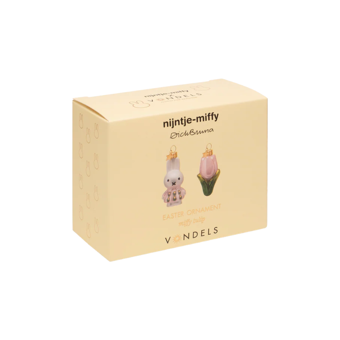 Vondel's Easter Decoration Ornament - Pink Miffy & Tulip - set of 2