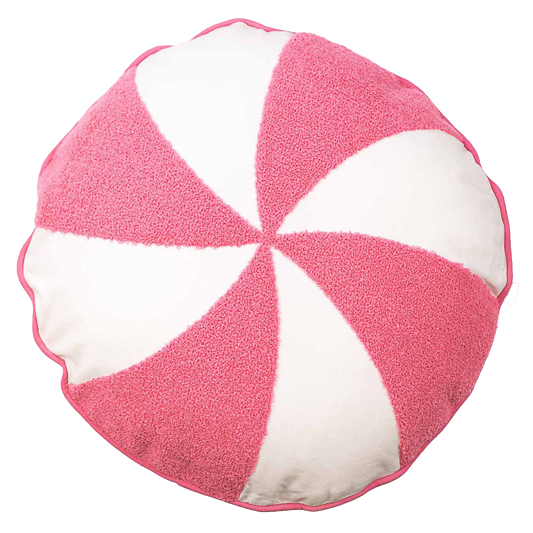 Viv! Christmas Kerst Kussen - Pepermunt Snoep - roze wit - 46x46cm