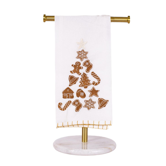 Viv! Christmas Kerst Keukentextiel - Geborduurde Gingerbread Kerstboom Theedoek - katoen
