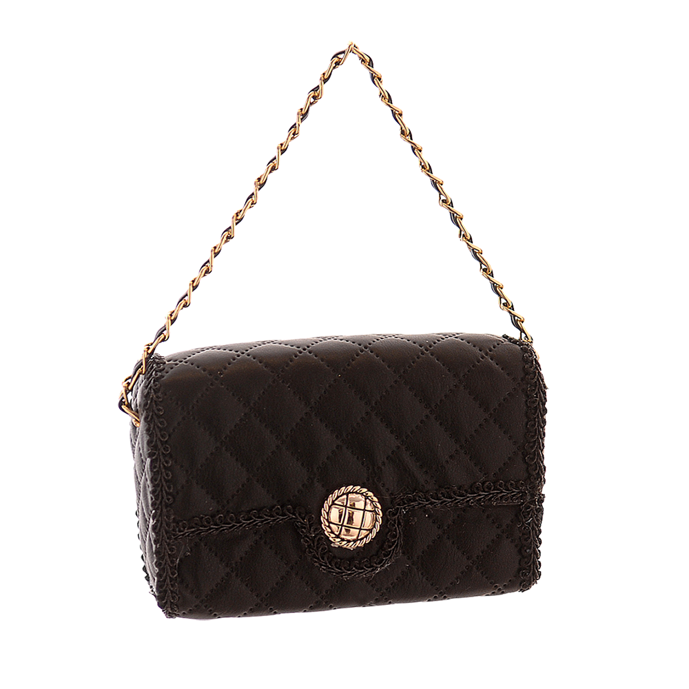 Viv! Christmas Weihnachtsanhänger - Luxus-Handtasche - Schwarz Gold - 14 cm