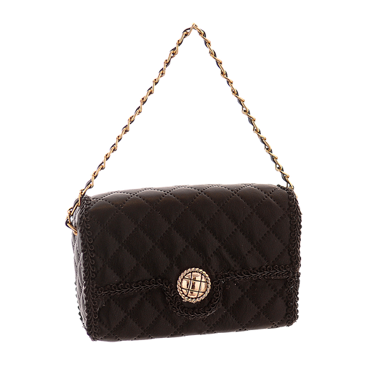 Viv! Christmas Weihnachtsanhänger - Luxus-Handtasche - Schwarz Gold - 14 cm