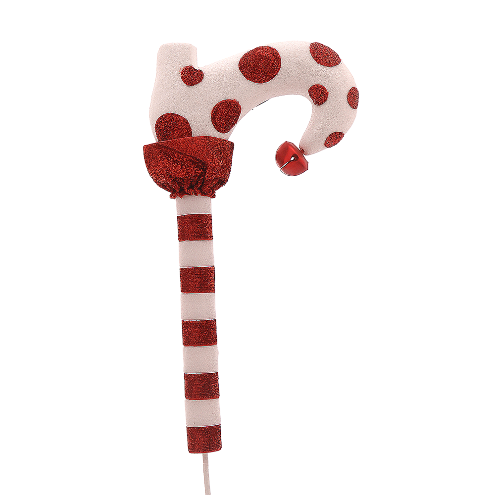 Viv! Christmas Decorative Spray - Elf shoe with Polkadots - red white - 61cm