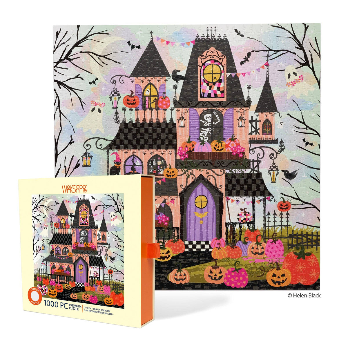 WerkShoppe Halloween Puzzle with Glitter - Boohemian Mansion - 1,000 Pieces