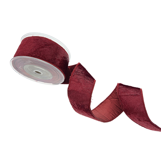 Viv! Christmas Weihnachtsband mit Draht - Funkelndes Samtband - Rot - 5,2 cm x 4,5 m