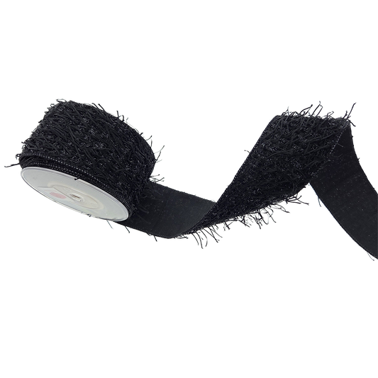 Viv! Christmas Cinta Alambrada de Navidad - Flecos con Purpurina - negro - 6,7cm x 4,5m