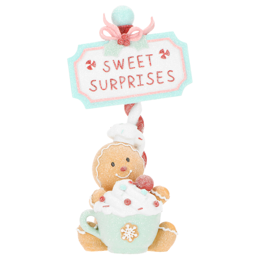 Viv! Christmas Tabletop Figure - Gingerbread 'Sweet Surprises' - pastel - 25cm