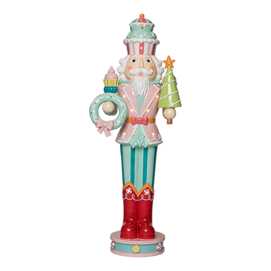 Viv! Christmas Display - XL Nutcracker with Christmas Tree and Wreath incl. LED - 108cm