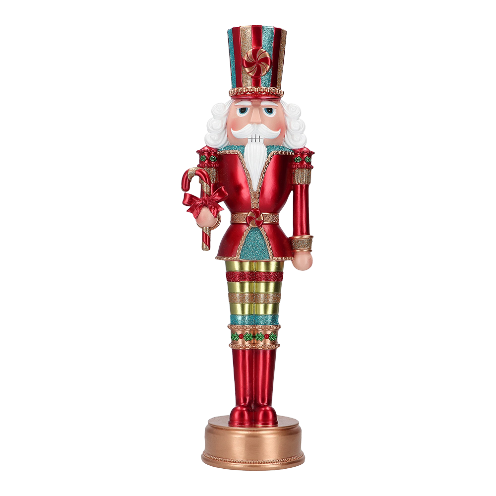 Viv! Christmas Weihnachtsfigur - Nussknacker mit Glitzer - rot blau grün - 50cm