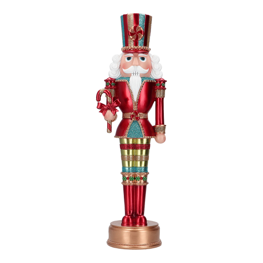 Viv! Christmas Weihnachtsfigur - Nussknacker mit Glitzer - rot blau grün - 50cm