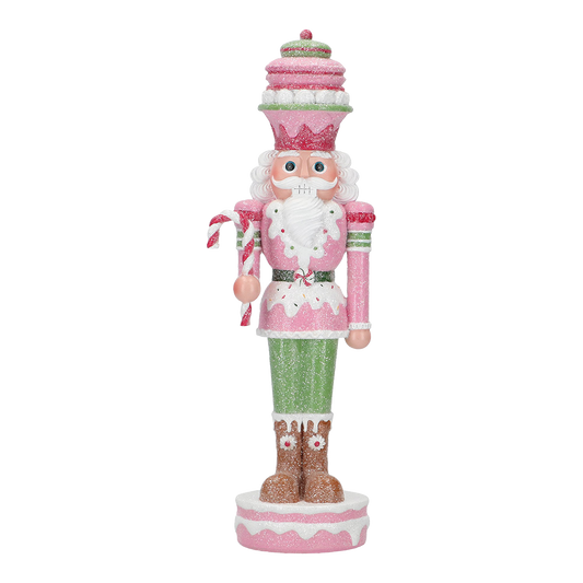 Viv! Weihnachtsstatue – Bonbon-Nussknacker – Pastell – Rosa-Grün – 33 cm