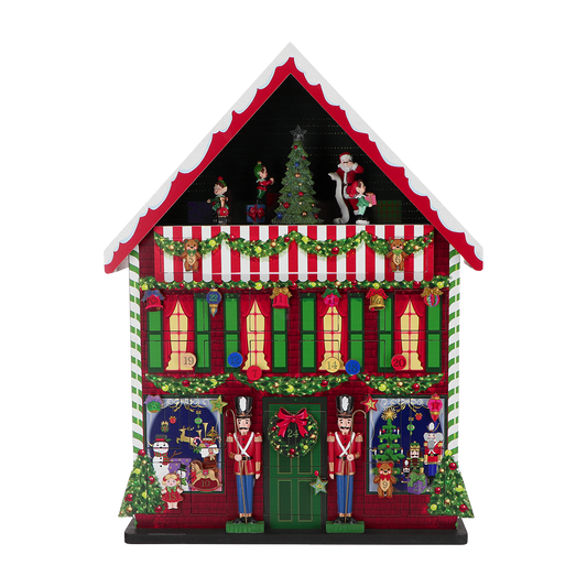 Viv! Christmas Decoration - Toy Store Advent Calendar with Animation, Music and LED - 55cm
