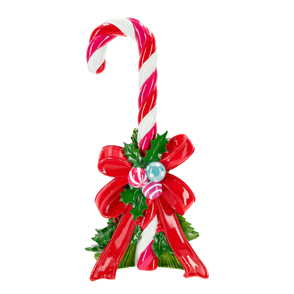 Viv! Christmas Weihnachtsfigur - Zuckerstange mit Schleife - Rosa Rot - 46 cm