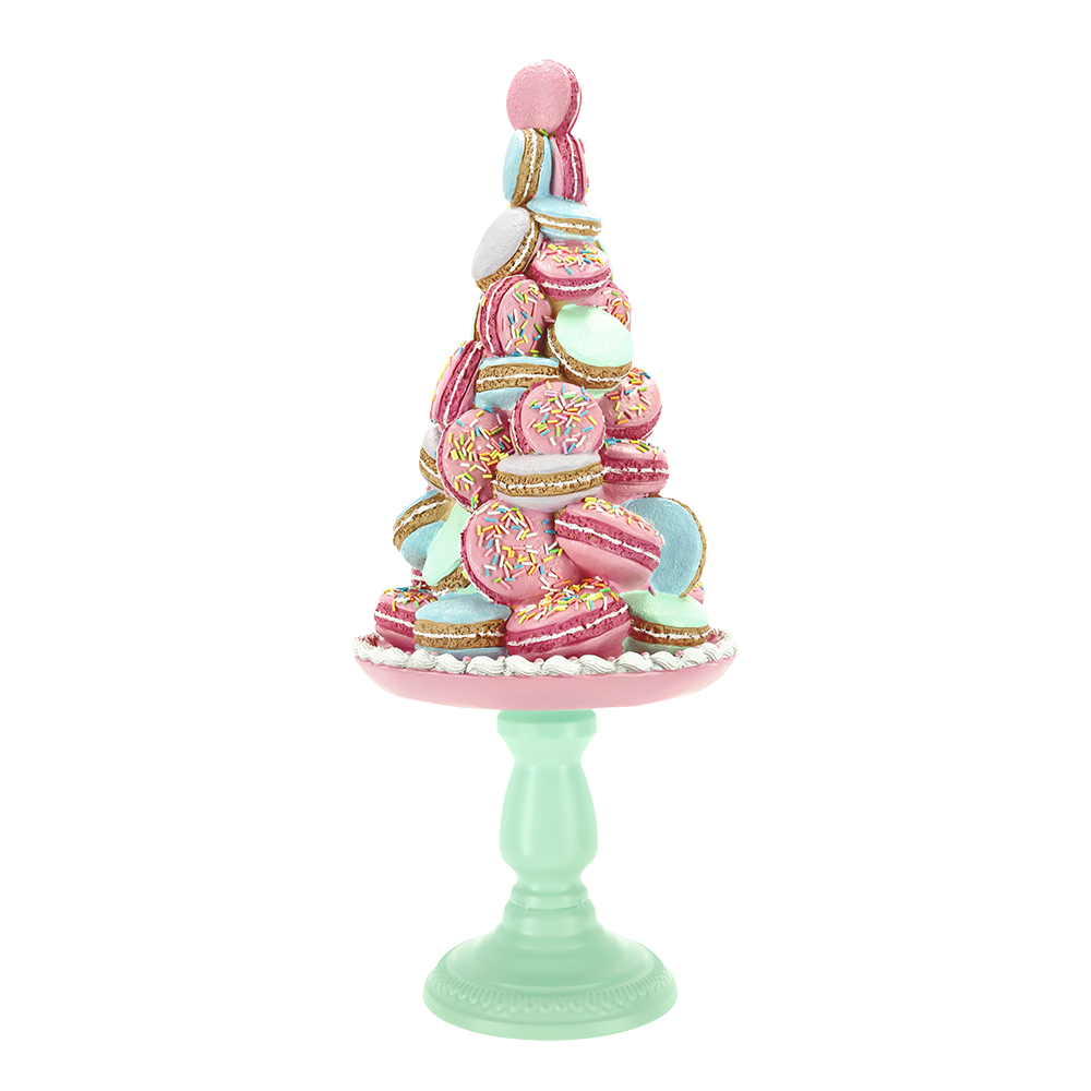 Viv! Christmas Weihnachtsfigur - Macaron-Torte mit Streuseln - Rosa Grün - 57 cm