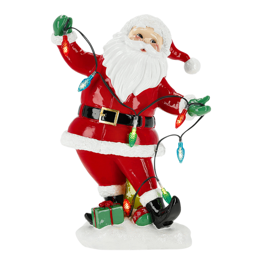 Viv! Christmas Figura de Navidad - Papá Noel con Luces LED Vintage - rojo - 31cm