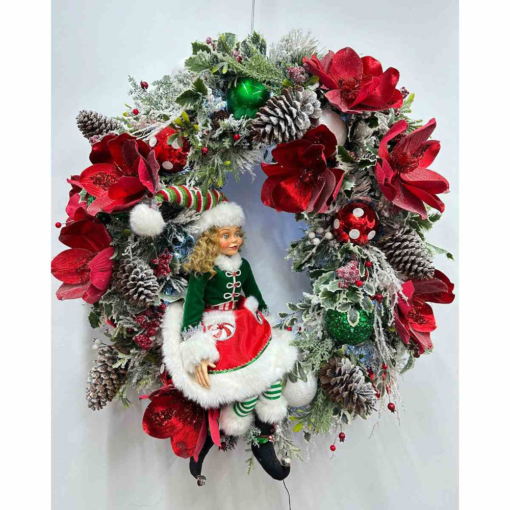 Katherine's Collection Christmas - Peppermint Palace - Mint The Elf Girl Doll - 67cm