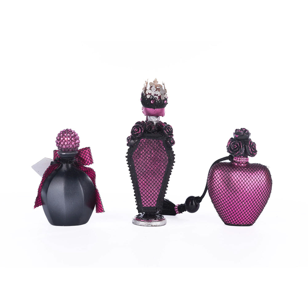 Katherine's Collection Halloween - Pink Panic Possession - Vanity Potion Bottles - set of 3 - 18cm