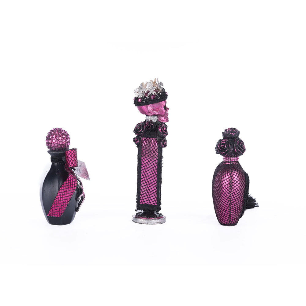 Katherine's Collection Halloween - Pink Panic Possession - Vanity Potion Bottles - set of 3 - 18cm
