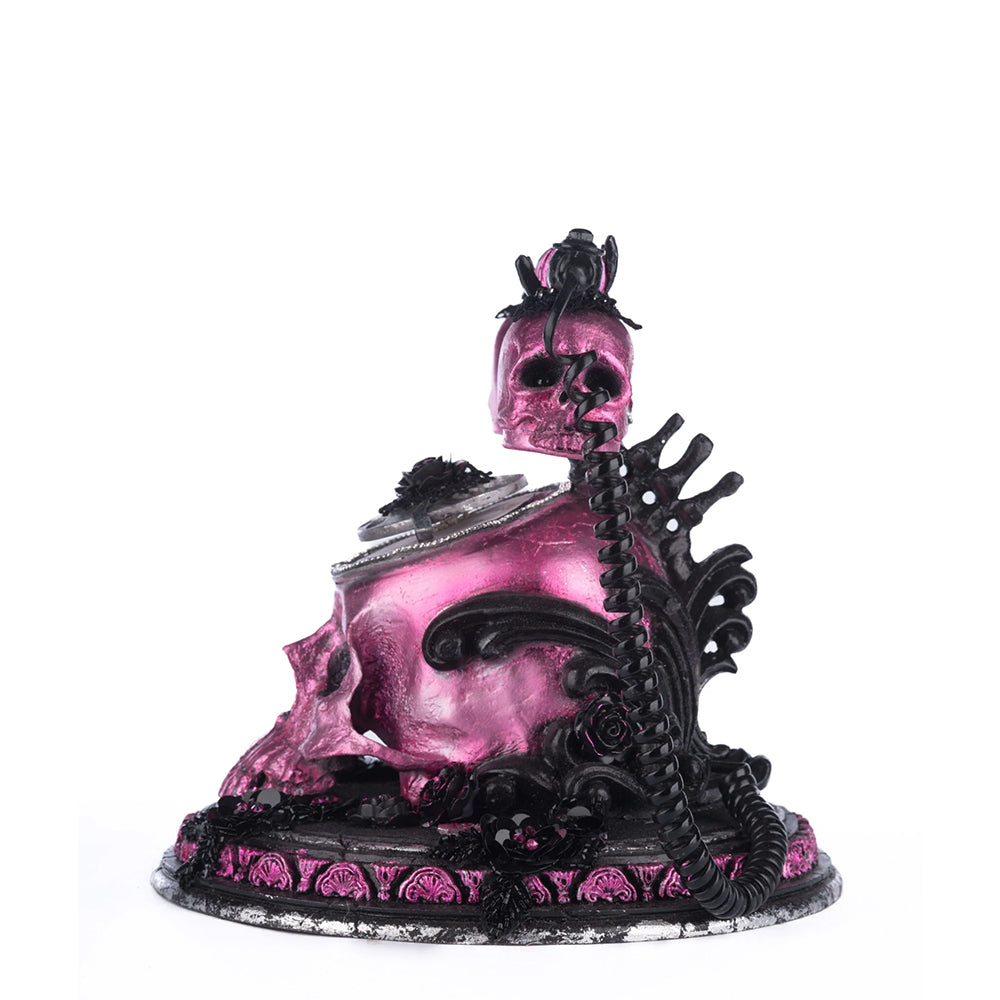 Katherine's Collection Halloween - Pink Panic Possession - Skull And Roses Phone Tabletop - 28cm