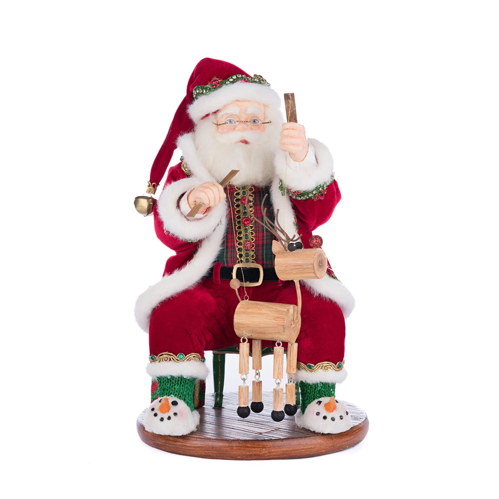Katherine's Collection Kerst - Holiday Magic - Santa With Marionette - 36cm