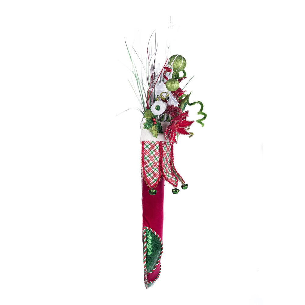 Katherine's Collection Kerst - Village of Holly Woods - Stocking With Floral Wall Piece - 86cm