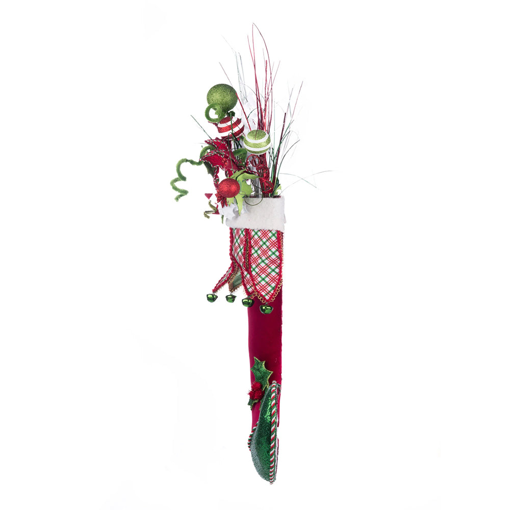 Katherine's Collection Kerst - Village of Holly Woods - Stocking With Floral Wall Piece - 86cm