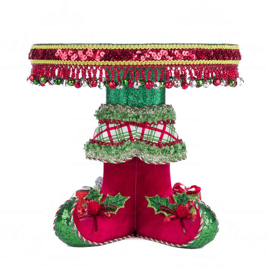 Katherine's Collection Christmas - Village of Holly Woods - Elf Boots Cake Stand Plate - 27cm