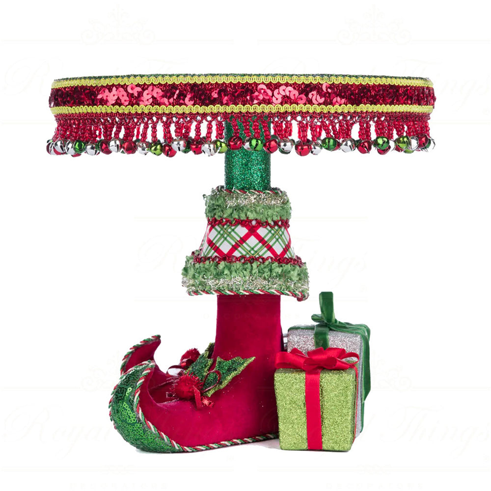 Katherine's Collection Kerst - Village of Holly Woods - Elf Boots Cake Stand Plate - 27cm