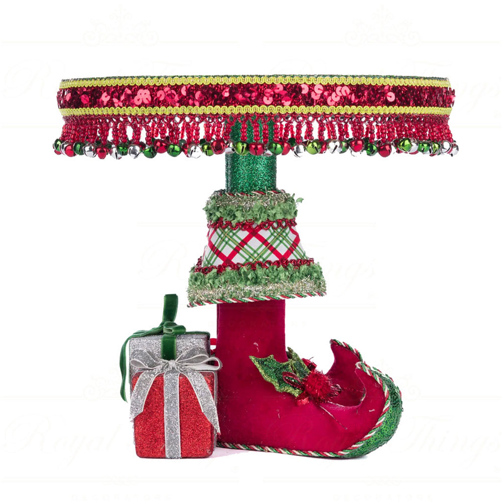 Katherine's Collection Kerst - Village of Holly Woods - Elf Boots Cake Stand Plate - 27cm