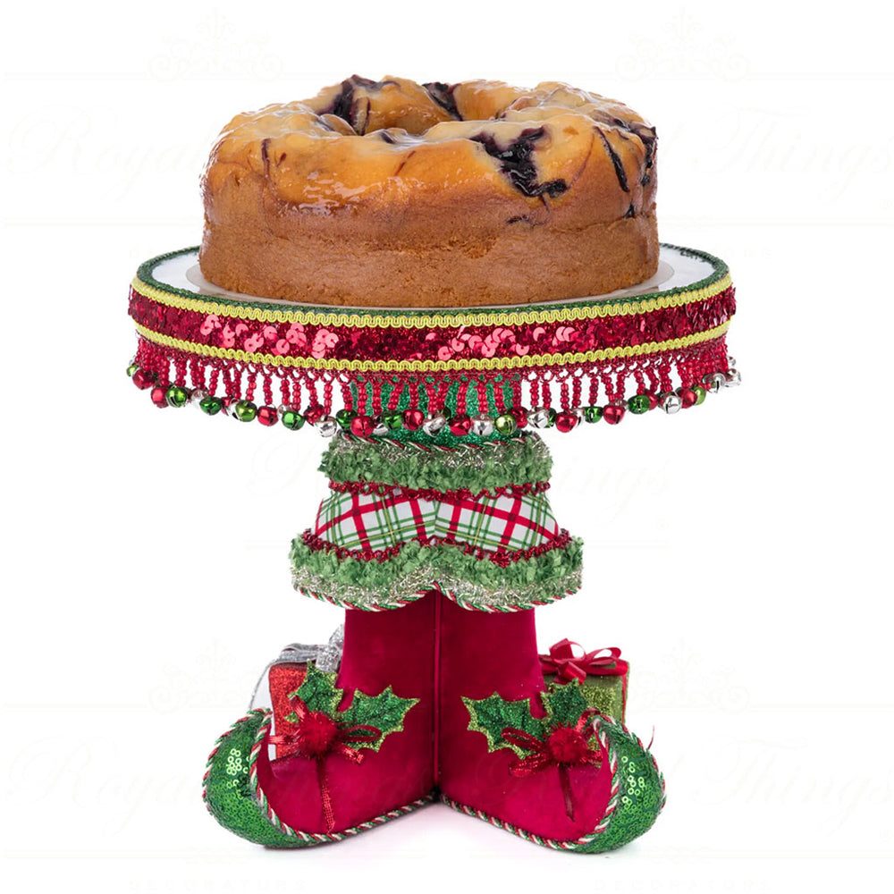 Katherine's Collection Kerst - Village of Holly Woods - Elf Boots Cake Stand Plate - 27cm