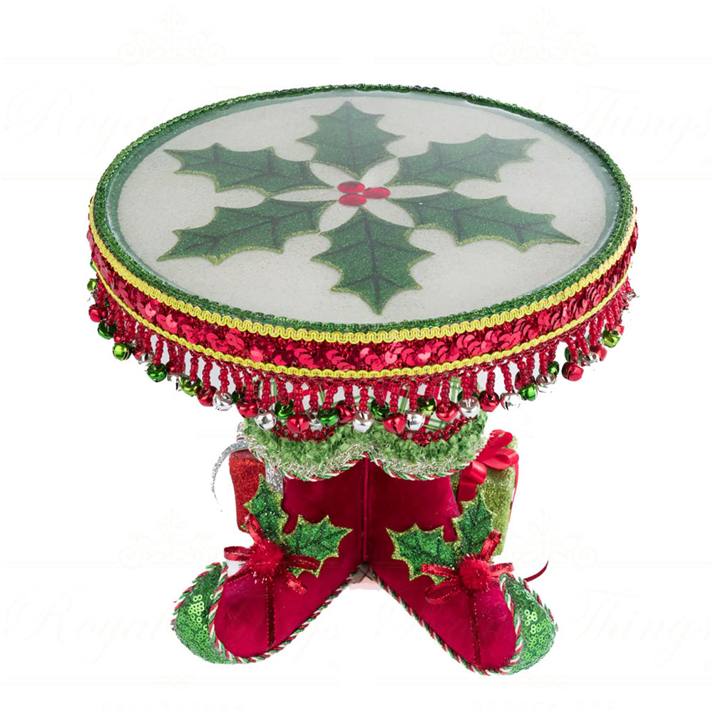 Katherine's Collection Kerst - Village of Holly Woods - Elf Boots Cake Stand Plate - 27cm