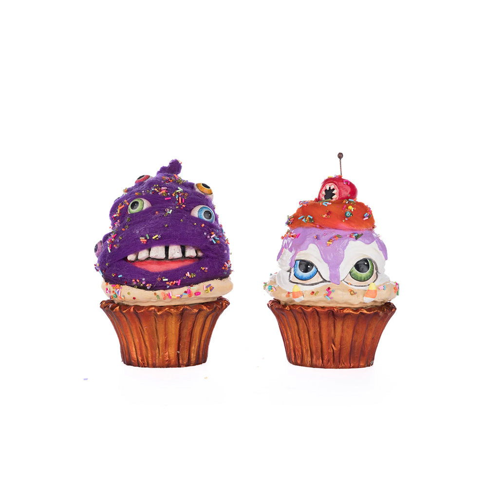 Katherine's Collection Halloween - Broomstick Acres - Creepy Cupcakes Crazy Eyes And Crabby Crumbs - set of 2 - 20cm