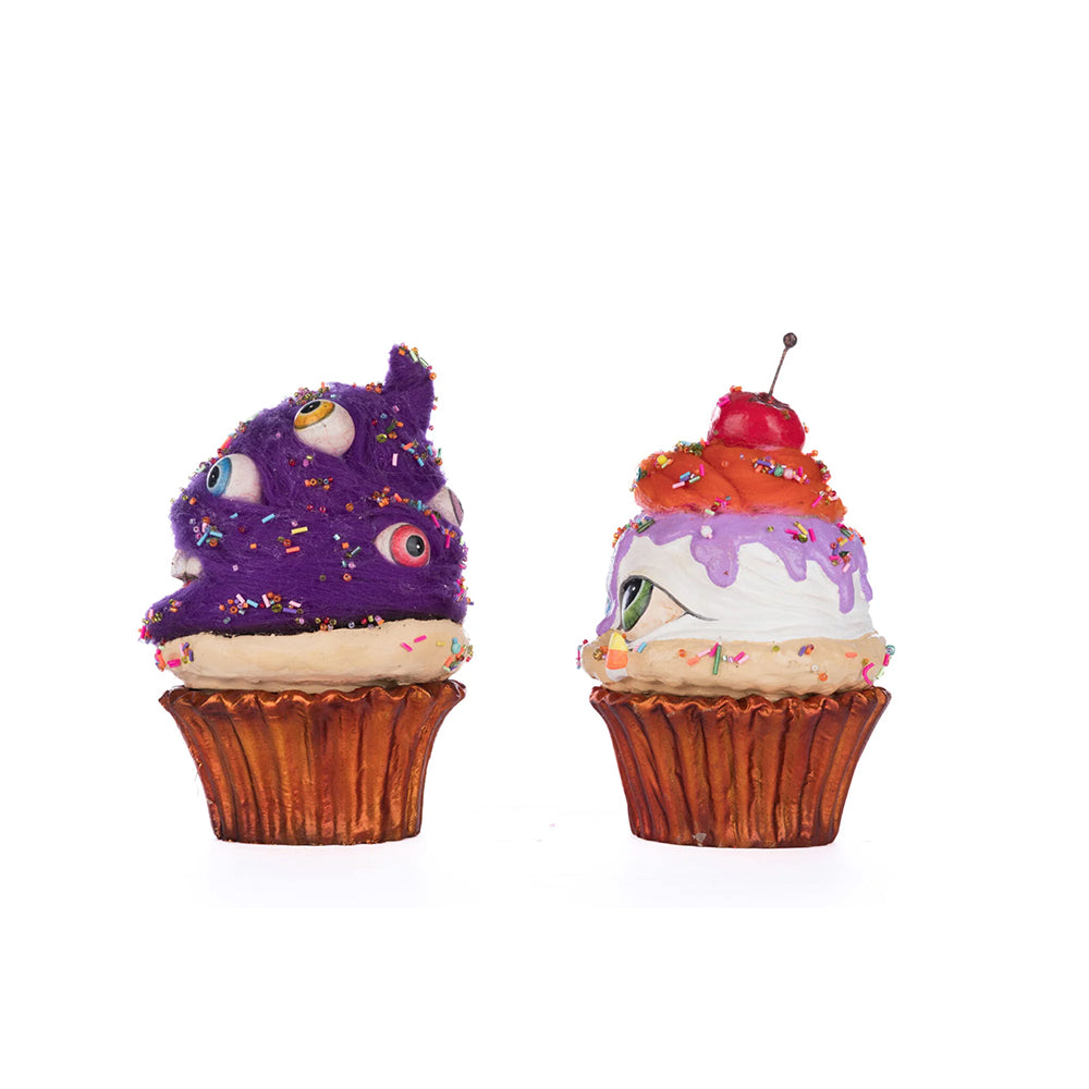Katherine's Collection Halloween - Broomstick Acres - Creepy Cupcakes Crazy Eyes And Crabby Crumbs - set of 2 - 20cm
