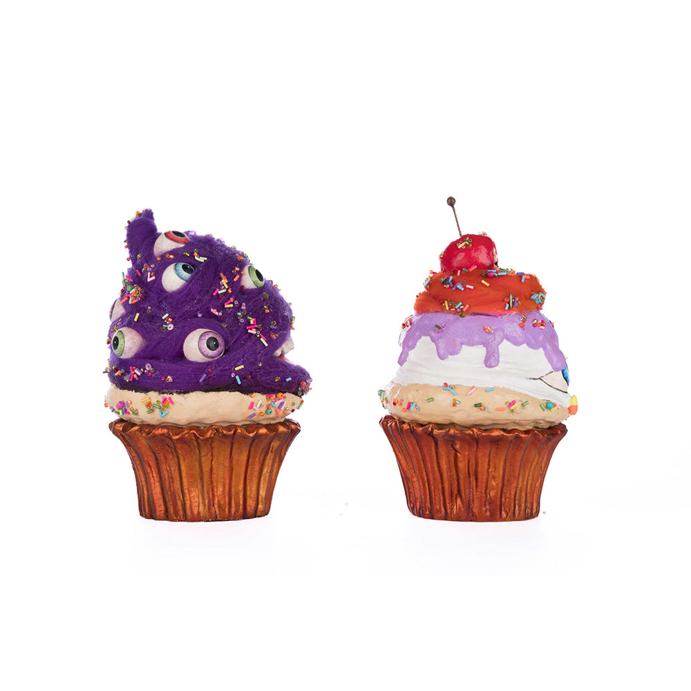 Katherine's Collection Halloween - Broomstick Acres - Creepy Cupcakes Crazy Eyes And Crabby Crumbs - set of 2 - 20cm