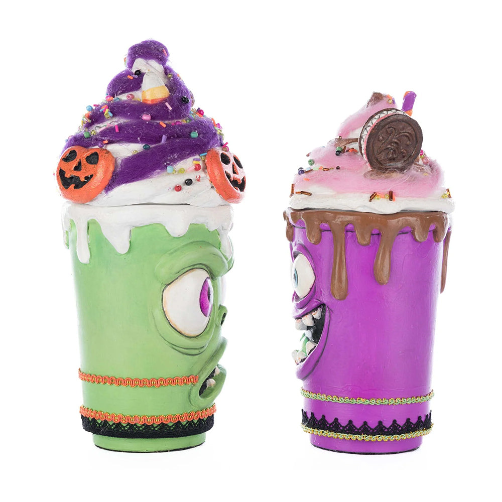 Katherine's Collection Halloween - Ghoulish Gathering - Franken Frap and Monster Mocha - set of 2 - 25cm