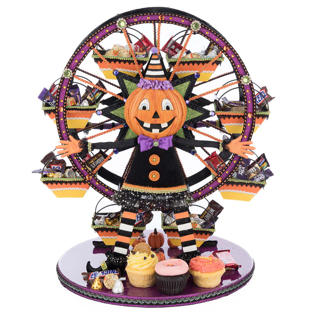 Katherine's Collection Halloween - Ghoulish Gathering - Pumpkin Ferris Wheel Cupcake Holder - 53cm