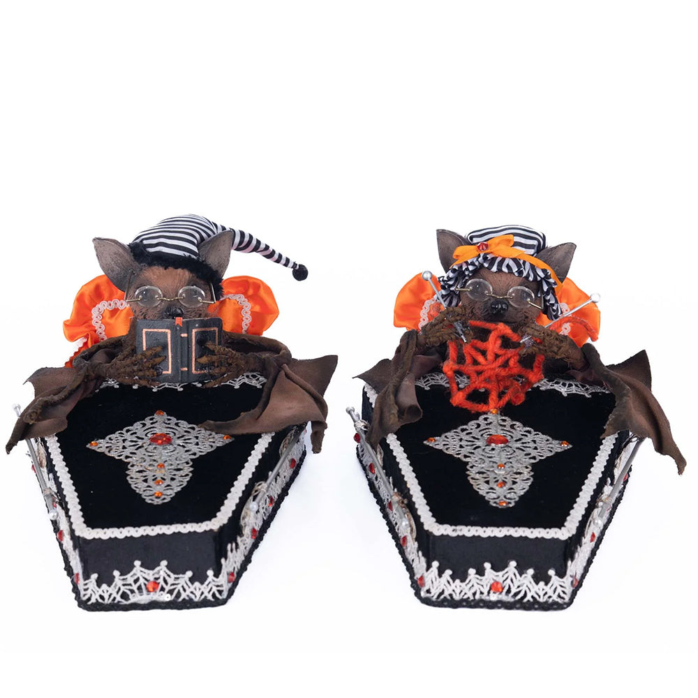 Katherine's Collection Halloween - The Macabre Family - Bedtime with the Batsons - set of 2 - 36cm