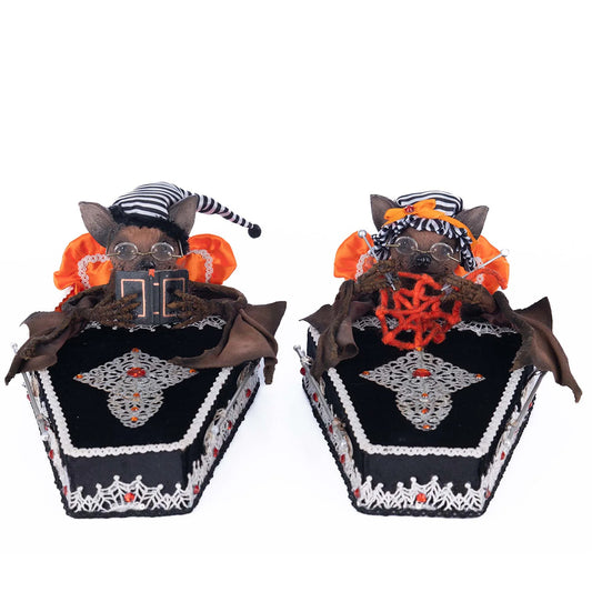 Katherine's Collection Halloween - The Macabre Family - Bedtime with the Batsons - set of 2 - 36cm